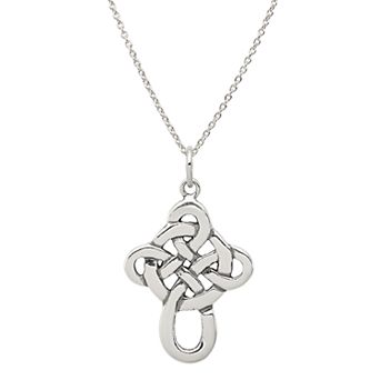 Sterling Silver Celtic Cross Pendant Necklace