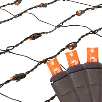Northlight Seasonal Orange LED Mesh Net Christmas Lights
