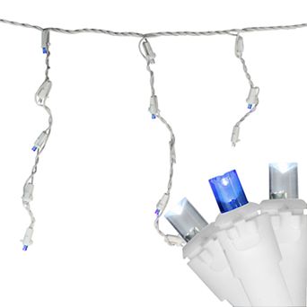 Northlight Seasonal 100 Blue and White LED Wide Angle Icicle Christmas Lights