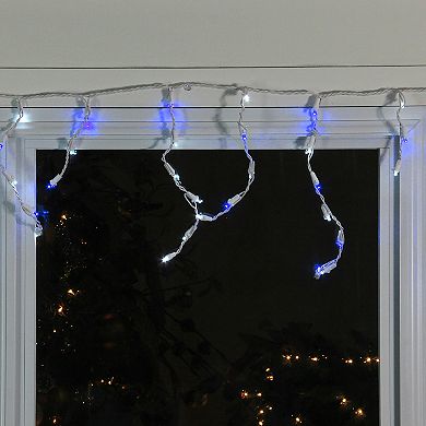 Northlight Seasonal 100 Blue and White LED Wide Angle Icicle Christmas Lights