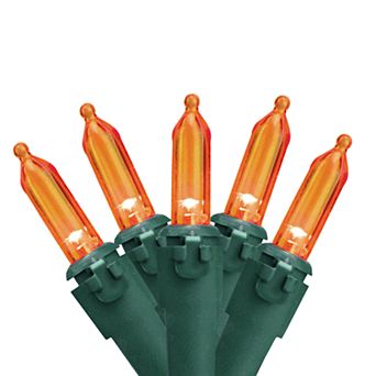 Northlight Seasonal 100 Orange LED Green Wire Mini Christmas Lights
