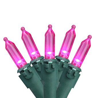 Northlight Seasonal 100 Pink LED Green Wire Mini Christmas Lights