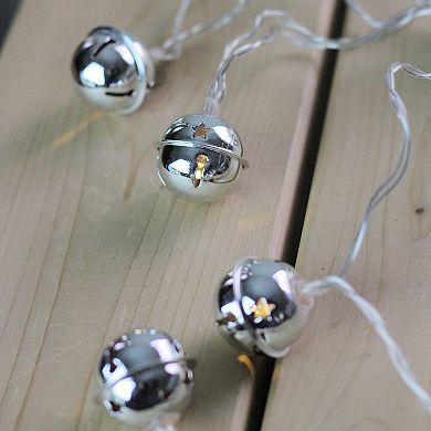 Northlight Seasonal 8 LED Silver Jingle Bell Battery Operated Christmas Lights