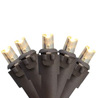 Northlight Seasonal 100 Warm White LED Wide Angle Christmas Lights with Brown Wire