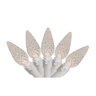 Northlight Seasonal 70 Warm White Faceted LED C6 White Wire Christmas Lights