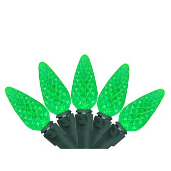Northlight Seasonal 70 Green Faceted LED C6 Christmas Lights