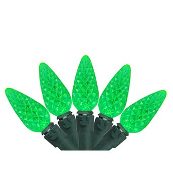 Northlight Seasonal 70 Green Faceted LED C6 Christmas Lights