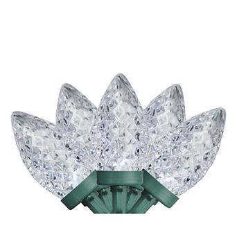 Northlight Seasonal 100 Pure White Faceted LED C9 Christmas Lights