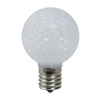 Northlight Seasonal 25 White Faceted LED G40 Replacement Christmas Bulbs