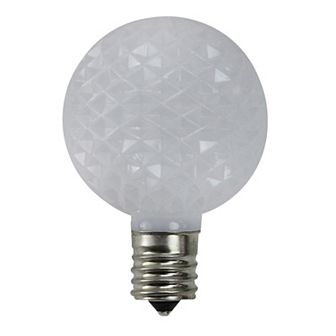 Northlight Seasonal 25 White Faceted LED G50 Replacement Christmas Bulbs
