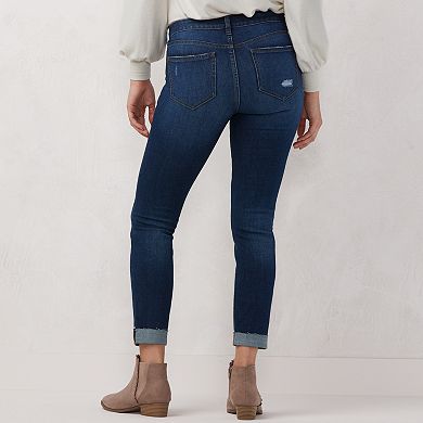 Petite LC Lauren Conrad Cuffed Skinny Ankle Jeans