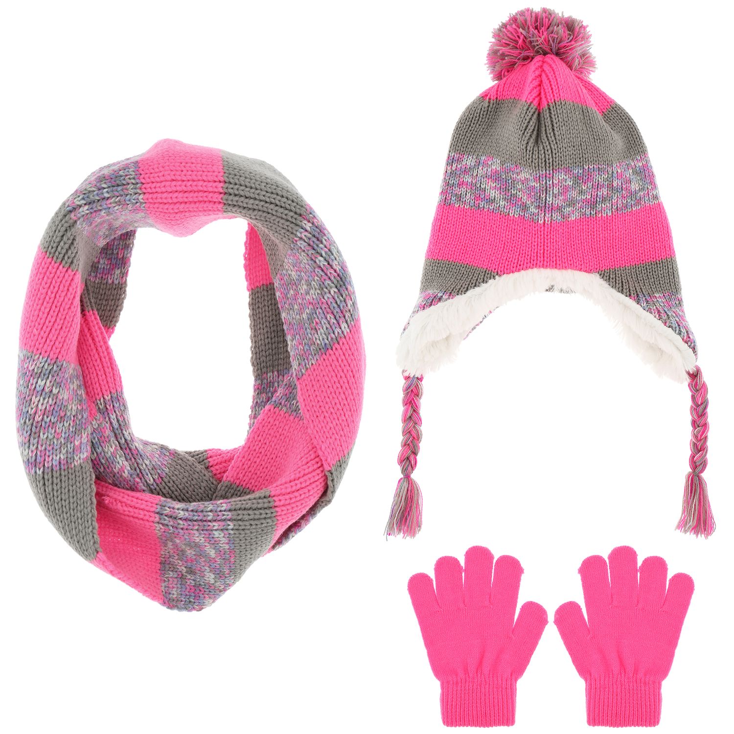 hat scarf gloves set for girls