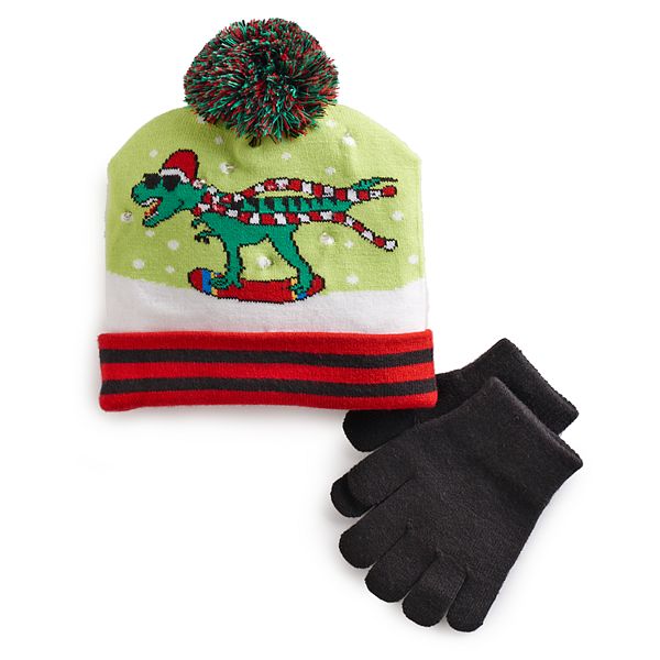 Boys 4 20 Dinosaur Christmas Light Up Hat Gloves Set - jojo gloves roblox