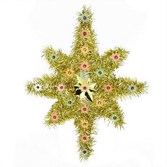 Northlight Seasonal 21 in Indoor Pre-Lit Tinsel Star Christmas Tree Topper