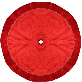 Northlight Seasonal 48 in Swirl Organza Velvet Christmas Tree Skirt
