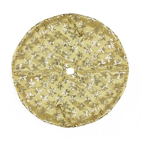 Northlight Seasonal 20in. Gold Sequin Snowflake Christmas Tree Skirt