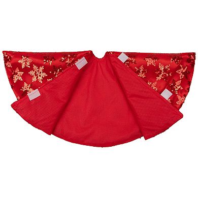 Northlight Seasonal 20-in. Red Sequin Snowflake Christmas Tree Skirt