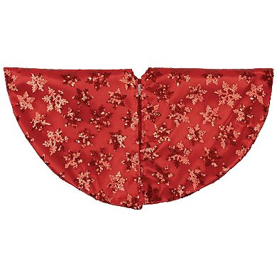 Northlight Seasonal 20-in. Red Sequin Snowflake Christmas Tree Skirt