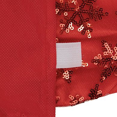 Northlight Seasonal 20-in. Red Sequin Snowflake Christmas Tree Skirt