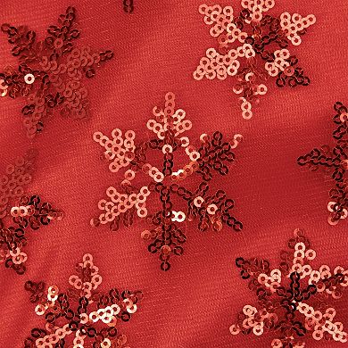 Northlight Seasonal 20-in. Red Sequin Snowflake Christmas Tree Skirt