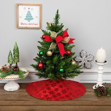 Northlight Seasonal 20-in. Red Sequin Snowflake Christmas Tree Skirt