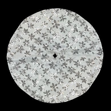 Northlight Seasonal 20-in. Silver Sequin Snowflake Christmas Tree Skirt