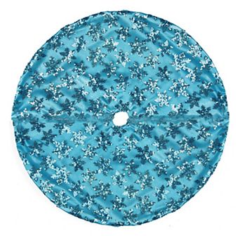 Northlight Seasonal 20 in Blue Sequin Snowflake Christmas Tree Skirt