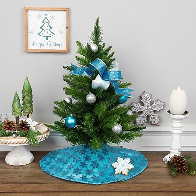 Northlight Seasonal 20-in. Blue Sequin Snowflake Christmas Tree Skirt