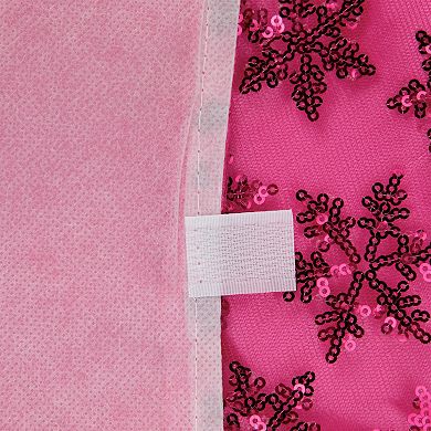 Northlight Seasonal 20-in. Pink Sequin Snowflake Christmas Tree Skirt