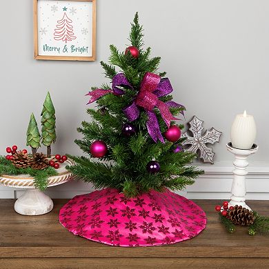 Northlight Seasonal 20-in. Pink Sequin Snowflake Christmas Tree Skirt