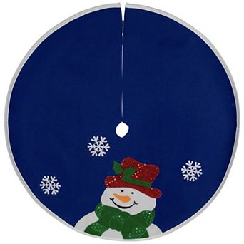 Northlight Seasonal 20 in Snowman Applique Christmas Tree Skirt