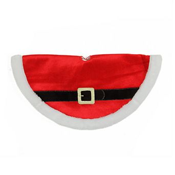 Northlight Seasonal 20 in Faux-Fur Santa Belt Buckle Christmas Tree Skirt