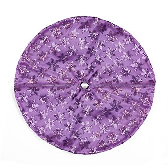 Northlight Seasonal 20 in Purple Sequin Snowflake Christmas Tree Skirt