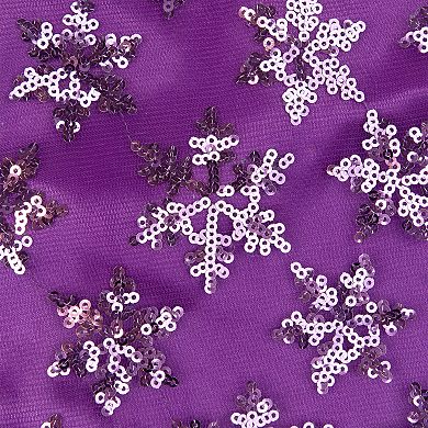 Northlight Seasonal 20-in. Purple Sequin Snowflake Christmas Tree Skirt