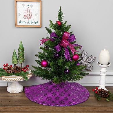 Northlight Seasonal 20-in. Purple Sequin Snowflake Christmas Tree Skirt