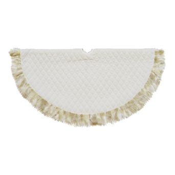 Northlight Seasonal 48 in Quilted Faux-Fur White Velvet Christmas Tree Skirt