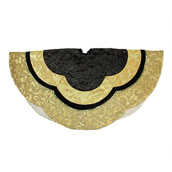 Northlight Seasonal 48 in Embossed Flourish Christmas Tree Skirt