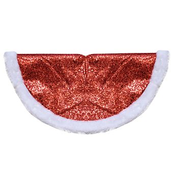 Northlight Seasonal 20 in Faux-Fur Glitter Christmas Tree Skirt