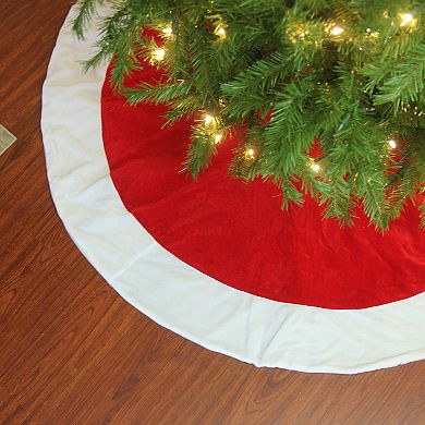 Northlight Seasonal 60-in. Traditional Red & White Velveteen Christmas Tree Skirt