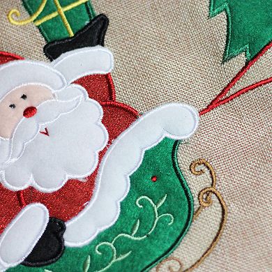 Northlight Seasonal 36-in. Burlap Santa Applique Christmas Tree Skirt