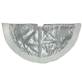 Northlight Seasonal 47.2 in Silver Shimmer Christmas Tree Skirt