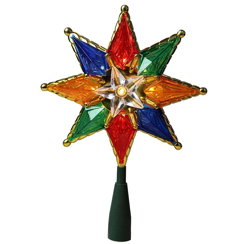 Northlight Seasonal Pre-Lit Multi-Colored Star Christmas Tree Topper, Multi