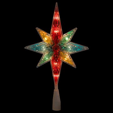 Northlight Seasonal Pre-Lit Colorful Faceted Star Christmas Tree Topper
