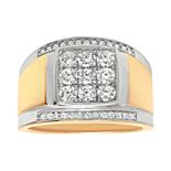 Men's 14k Gold Over Silver Cubic Zirconia Cluster Ring