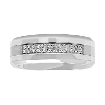 Jewelry Nation Men's 1/10 Carat T.W. Diamond Cobalt Band