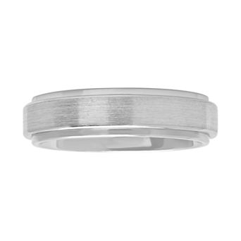 Jewelry Nation Men's Cobalt Step Edge Band