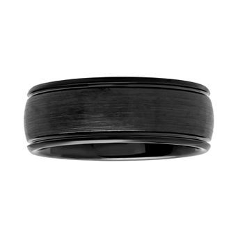 Jewelry Nation Men's Black Plated Cobalt Band