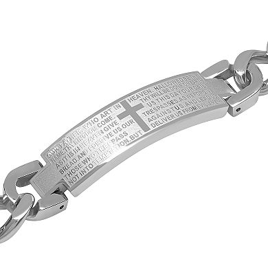 Men's Stainless Steel Cross Bar Bracelet