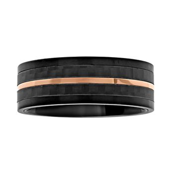 Steel Nation Men's Two-Tone Stainless Steel Stripe Band
