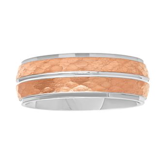 Steel Nation Men's Stainless Steel Hammered Band